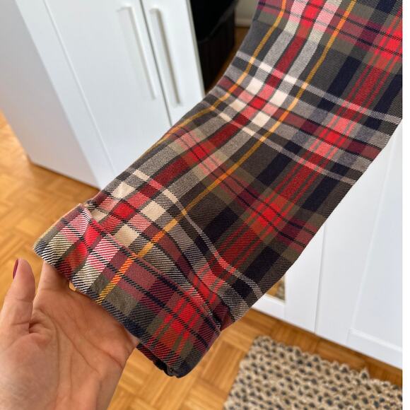 Faherty Cinder Pants Dress Trouser Westport Plaid Red Black Pant Size 28, EUC - Picture 4 of 6